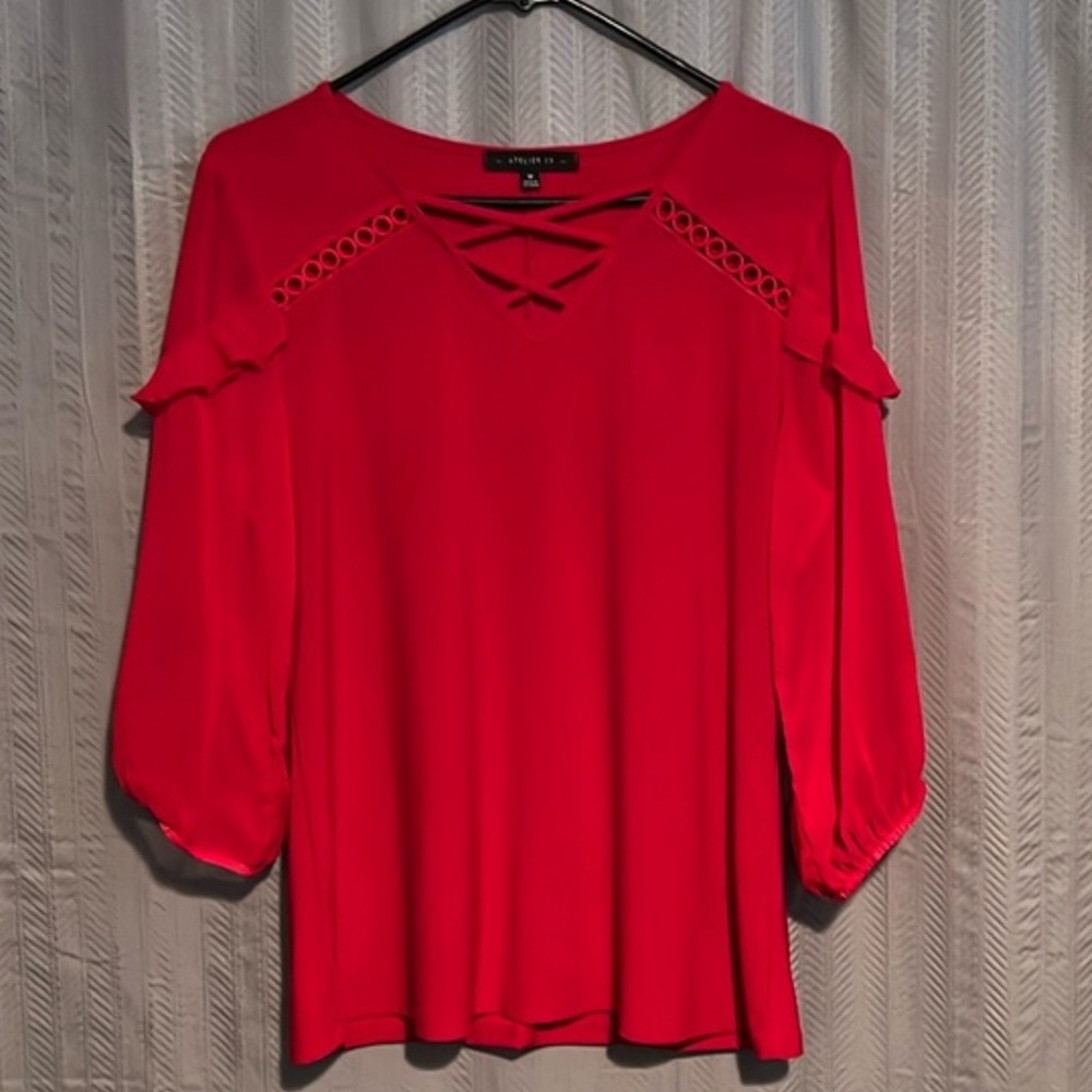 Atelier 29 Criss Cross V-Neck Blouse